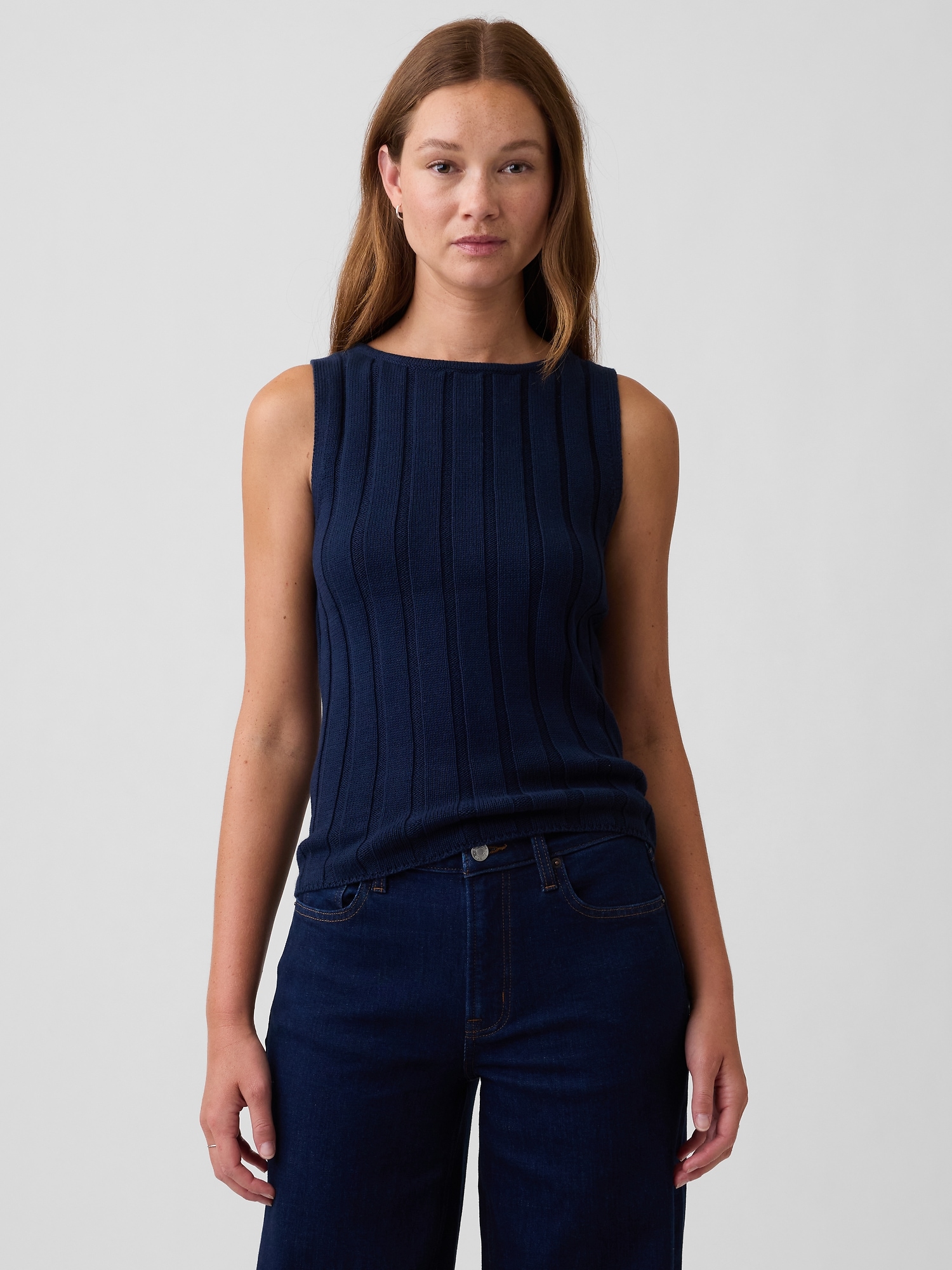 Ribbed Boatneck Sweater Top