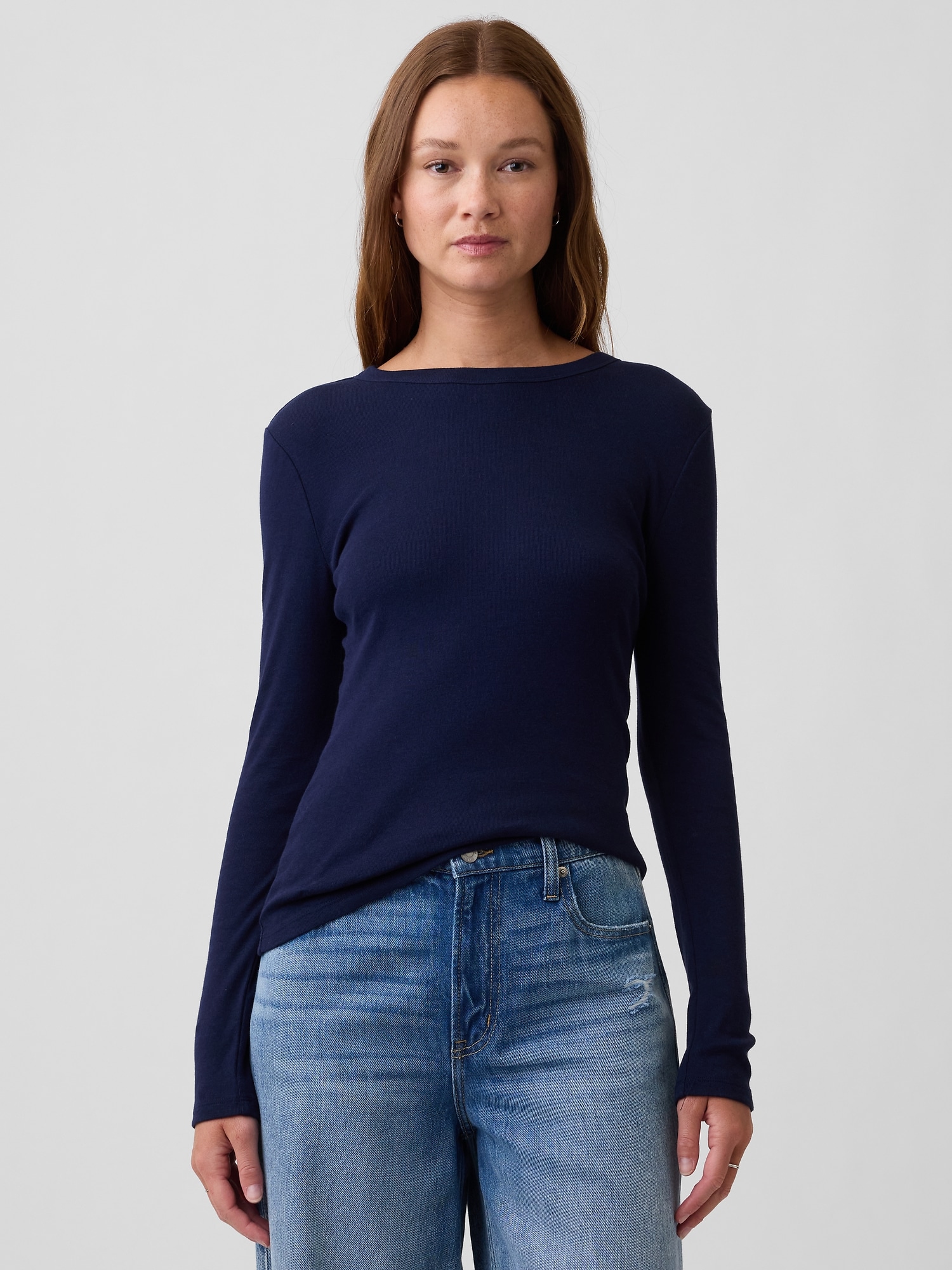 Modern Ribbed Crewneck T-Shirt