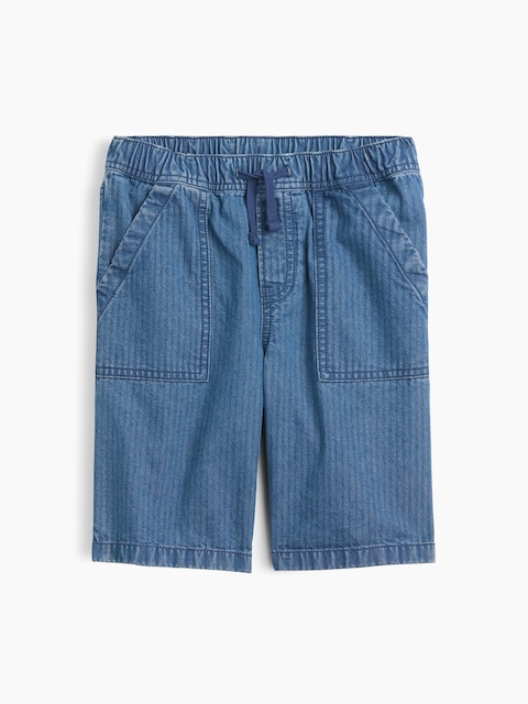 Kids Pull-On Loose Textured Denim Shorts