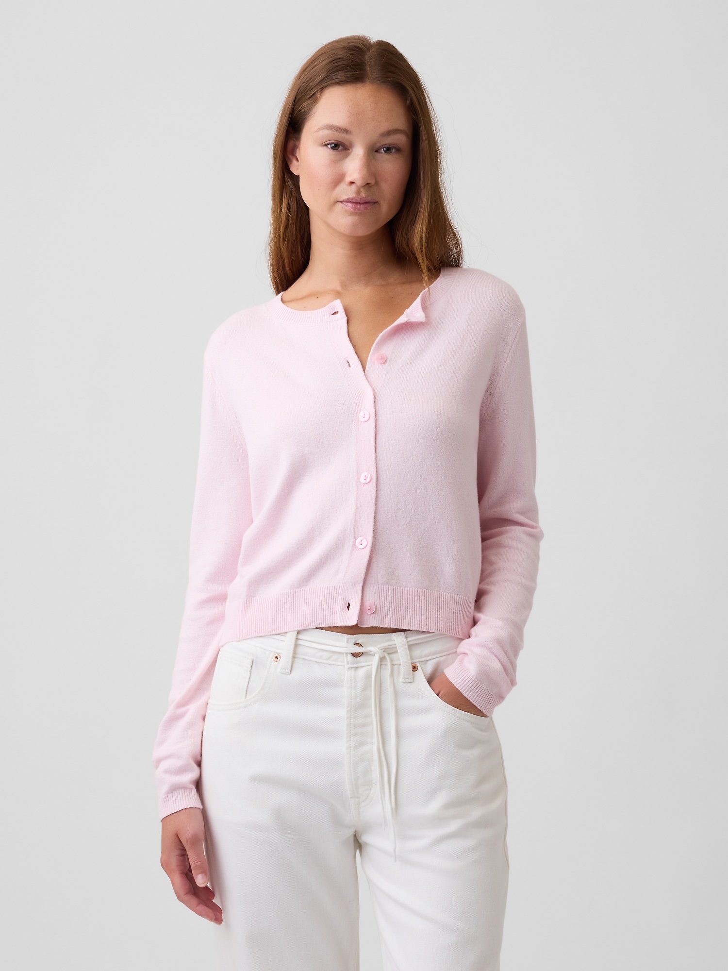 CashSoft Crewneck Cardigan