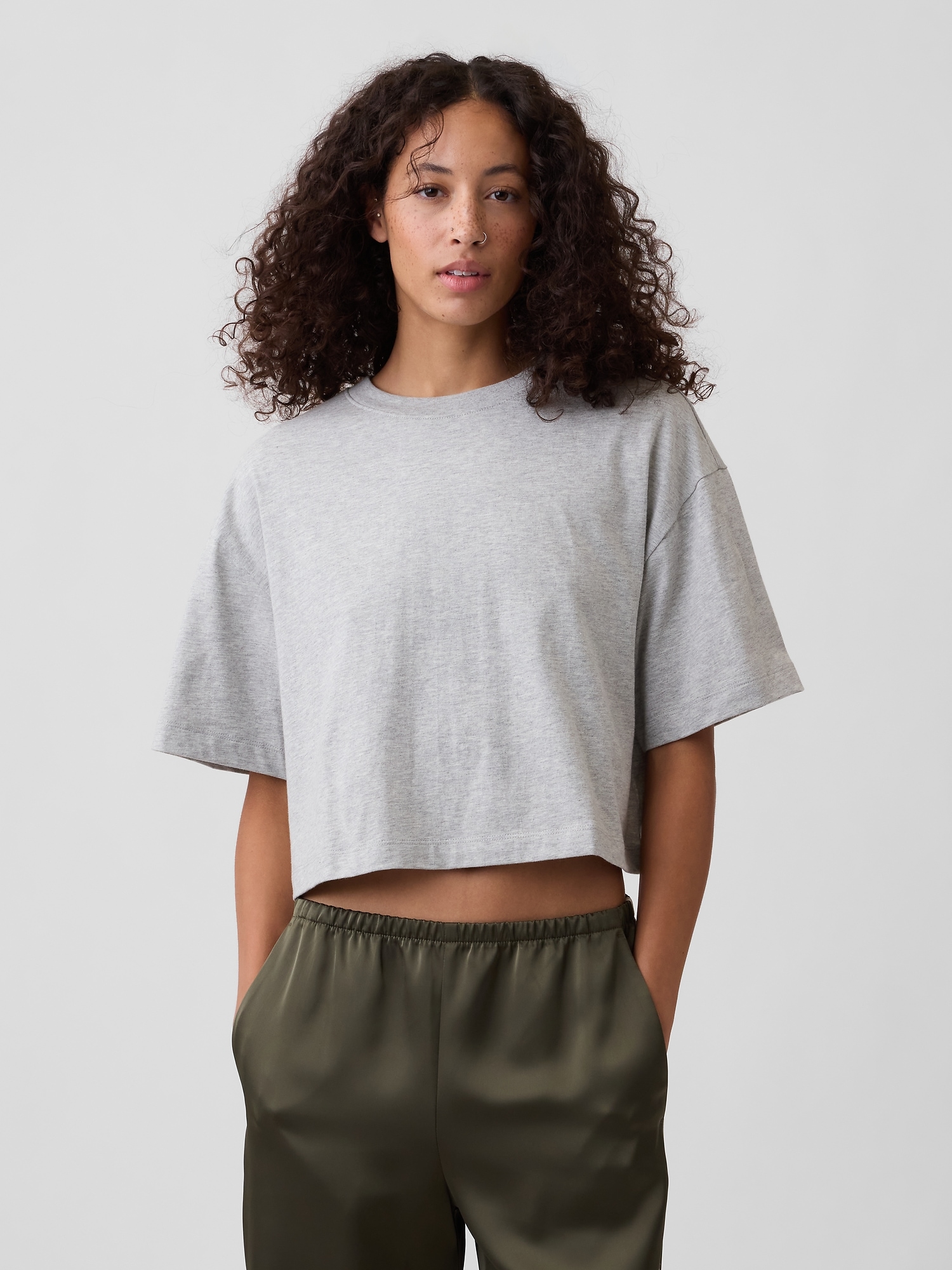 Relaxed Cropped Crewneck T-Shirt