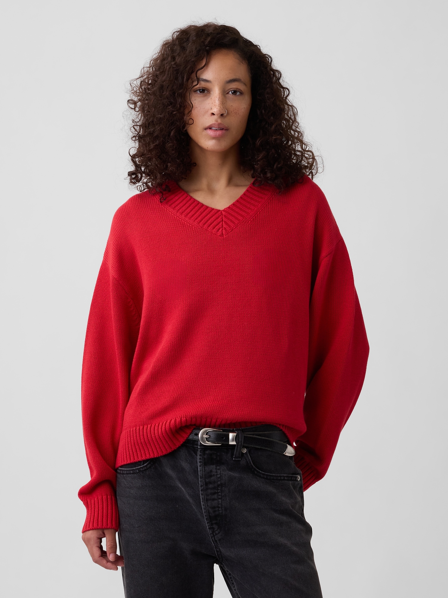 Oversized V-Neck Sweater
