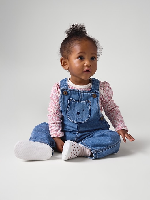 Baby Brannan Bear Denim Overalls | Gap Factory