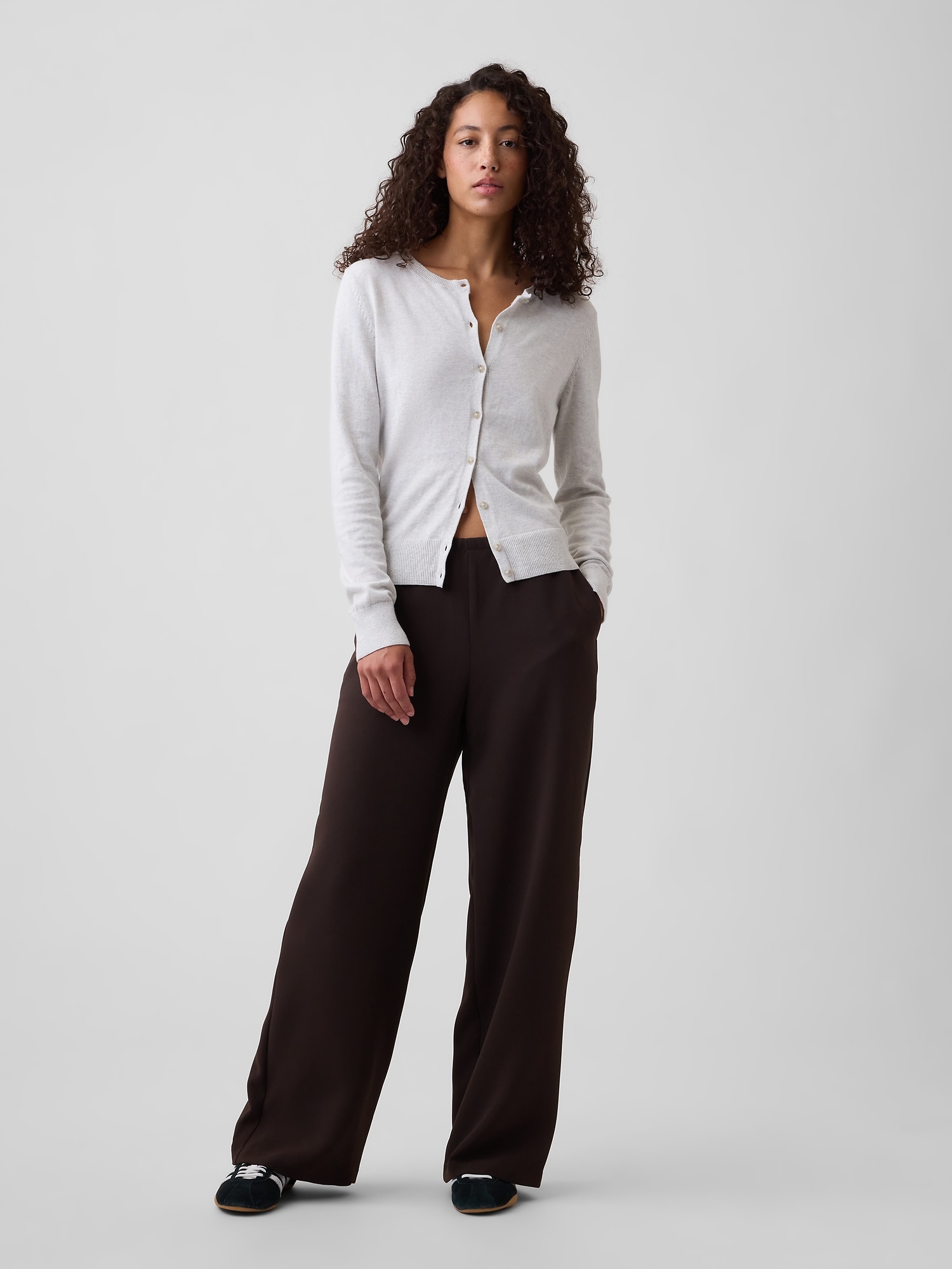 100% Recycled Pull-On Wide-Leg Pants