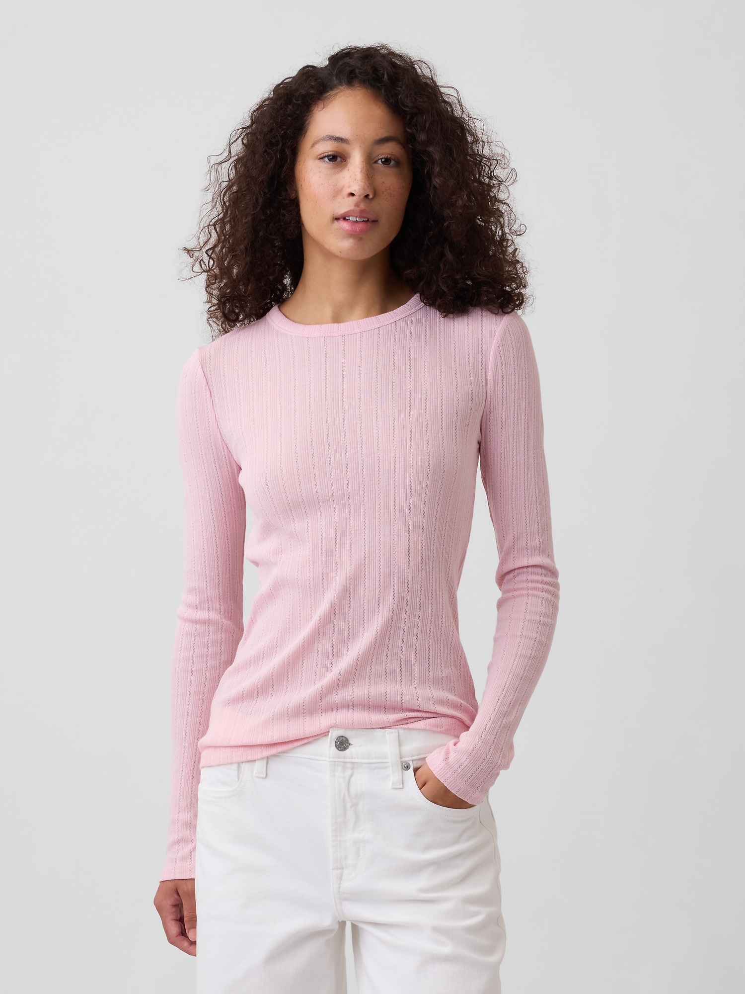 Essential Ribbed Pointelle T-Shirt