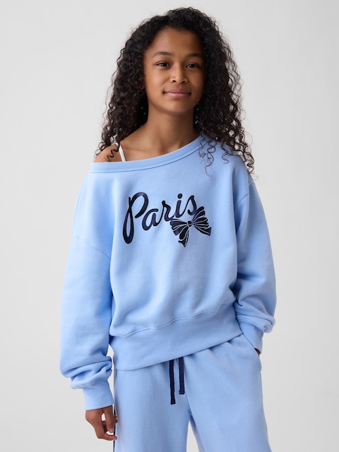 Kids Relaxed Crewneck Graphic Sweatshirt