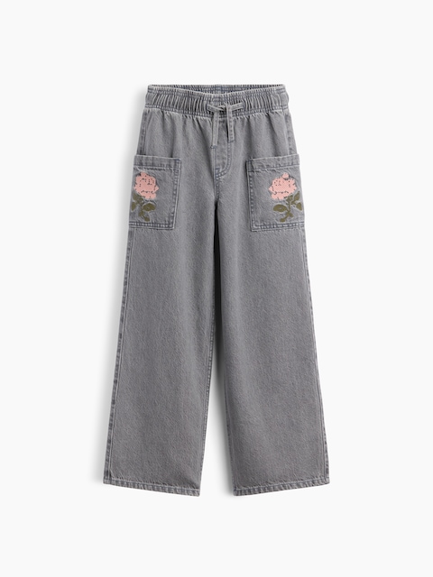 Kids Pull-On Wide Leg Jeans