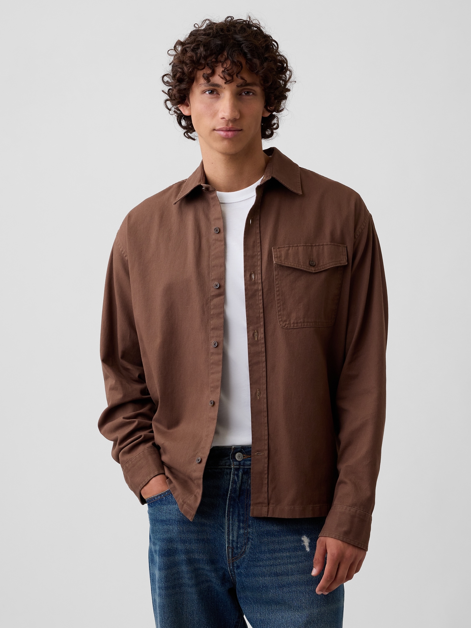 Twill Shirt in Boxy Fit