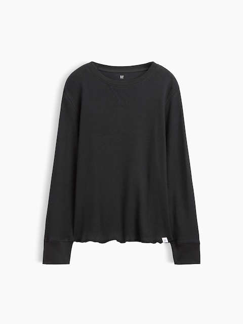 Kids Waffle-Knit Crewneck T-Shirt