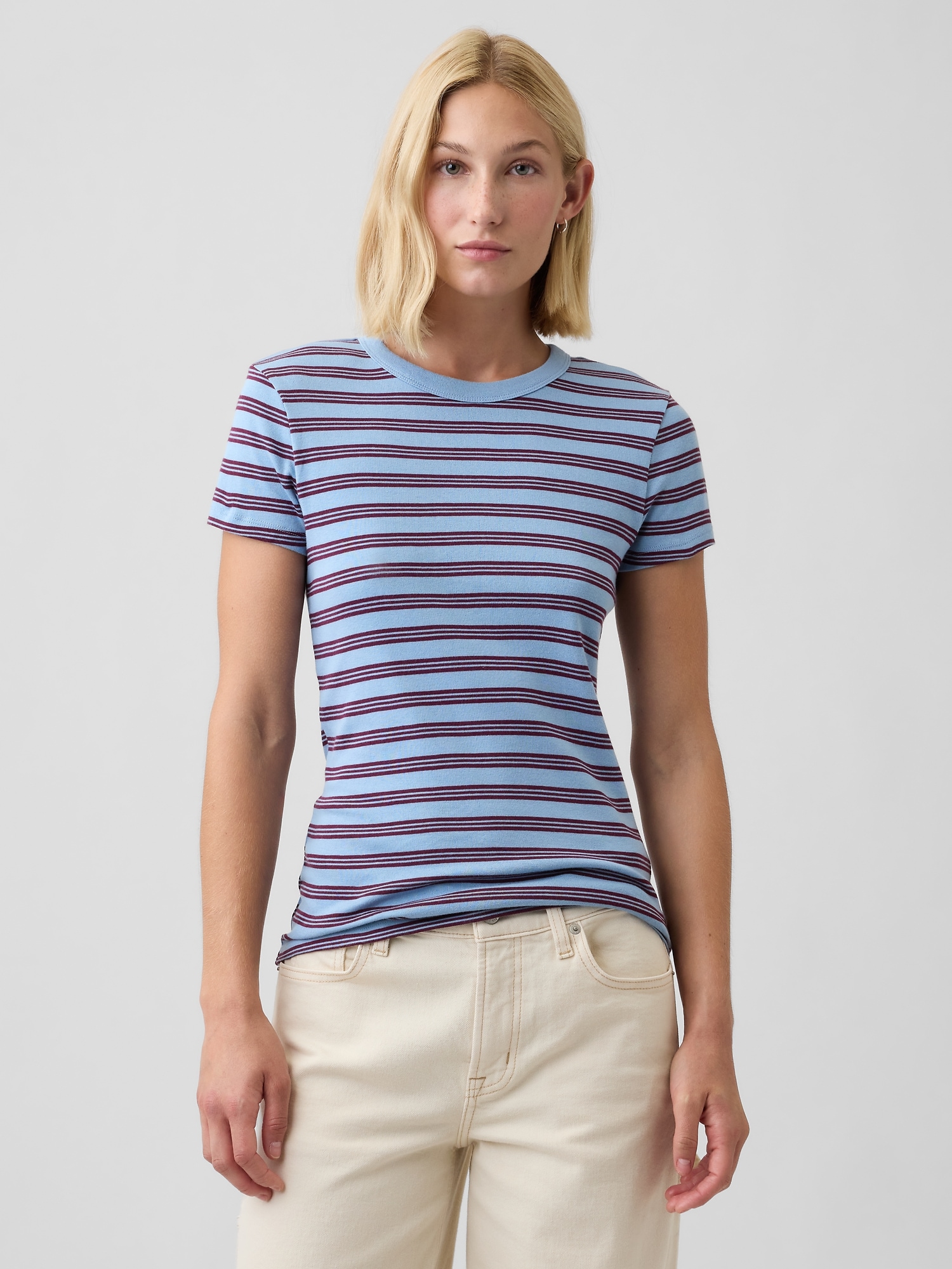 Ribbed Crewneck T-Shirt