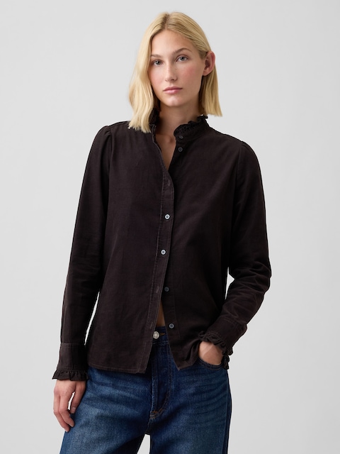 Corduroy Ruffle Shirt