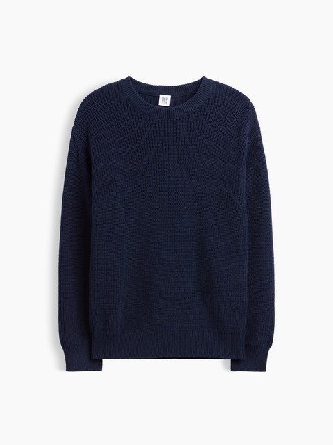 Kids Relaxed Textured Crewneck Sweater