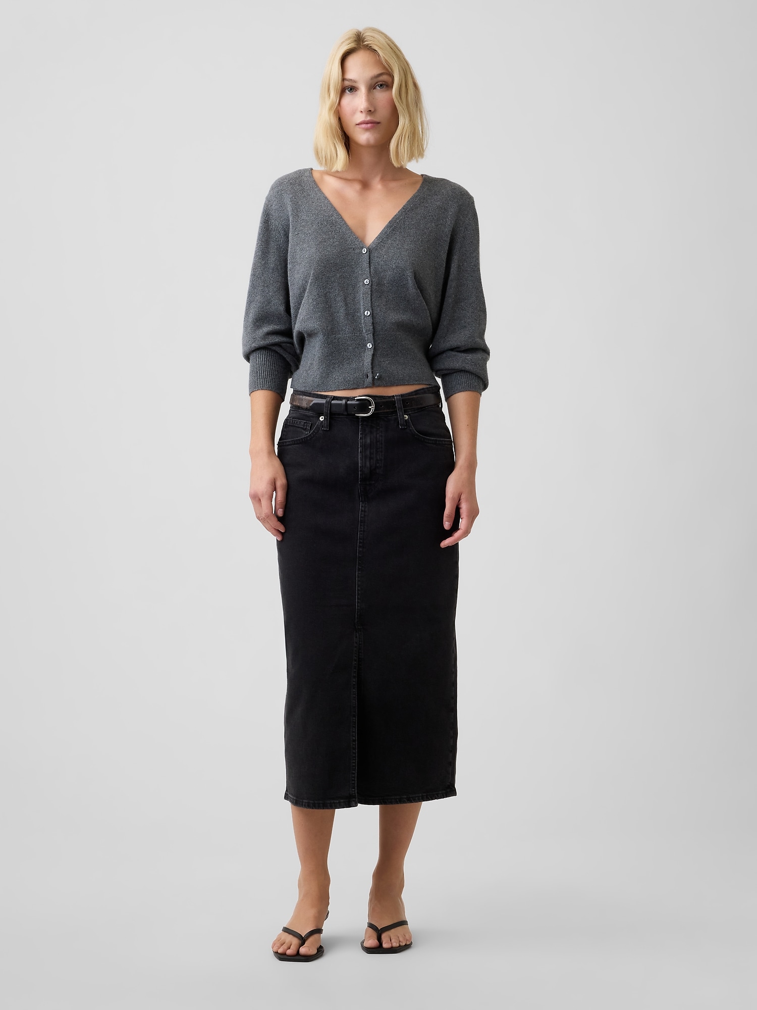 Denim Midi Skirt