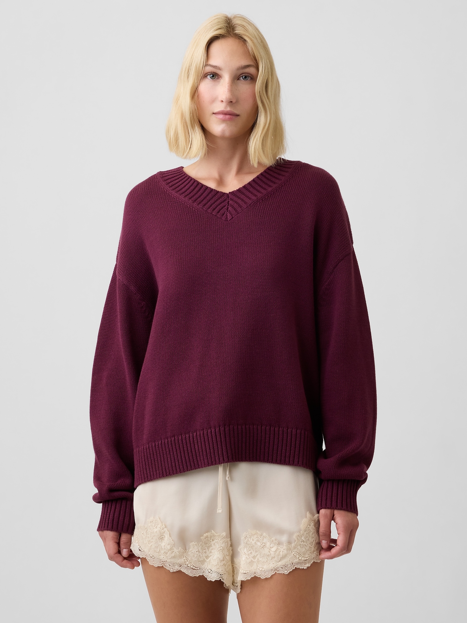 Oversized V-Neck Sweater