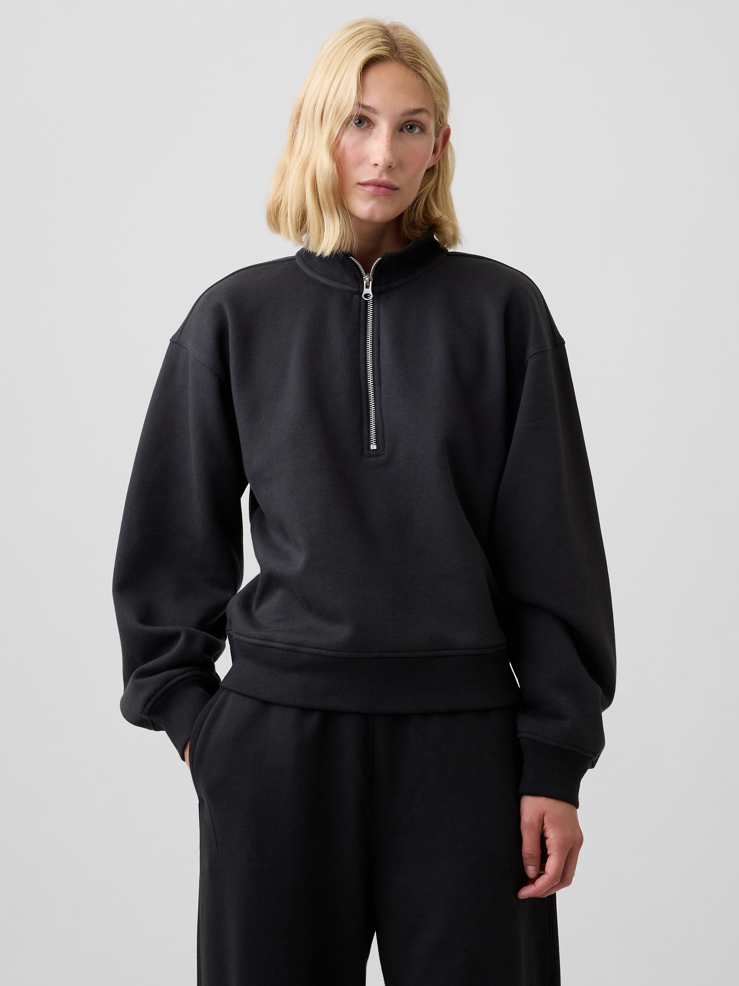 Relaxed Fleece Half-Zip Sweatshirt