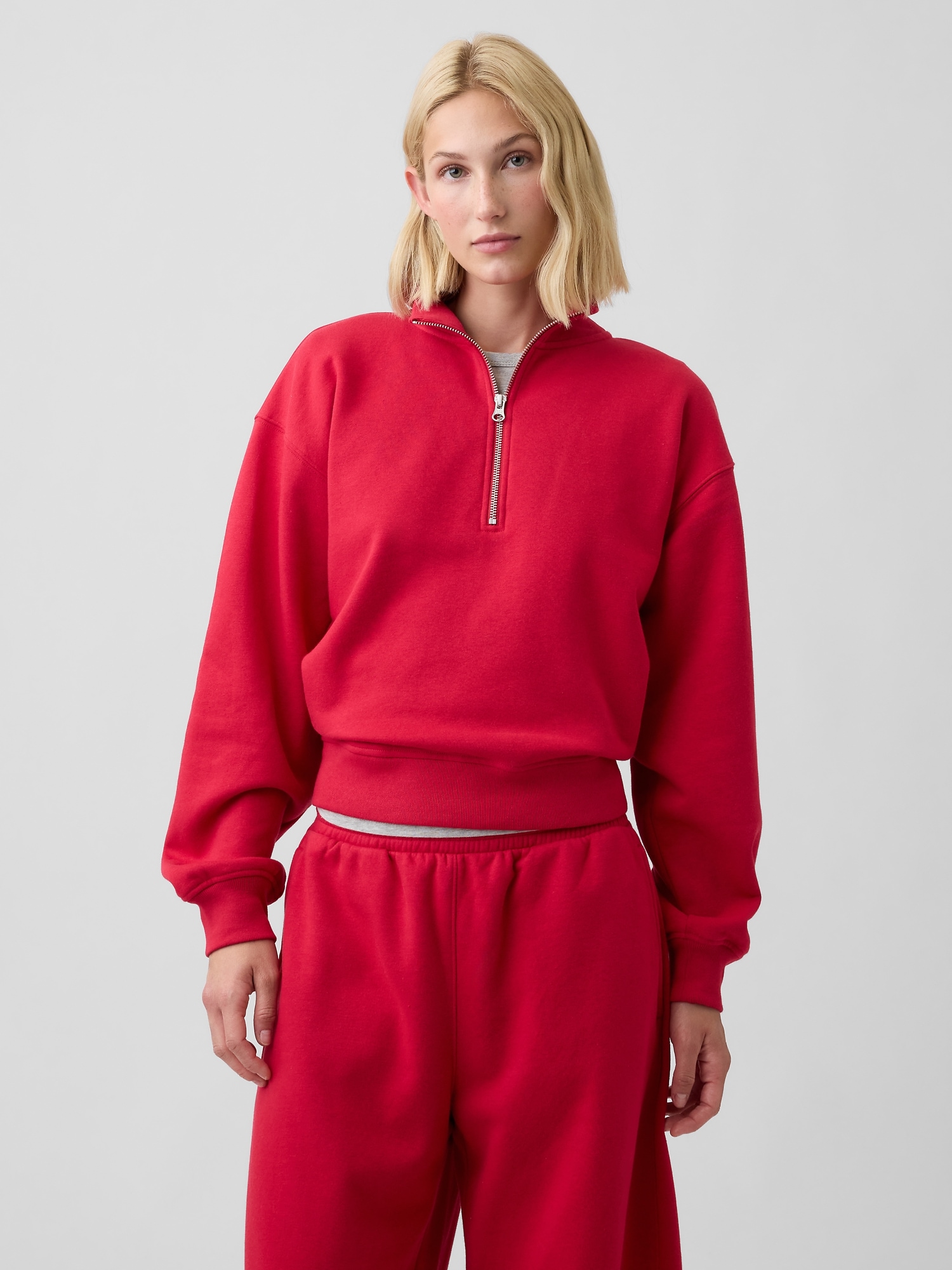Relaxed Fleece Half-Zip Sweatshirt