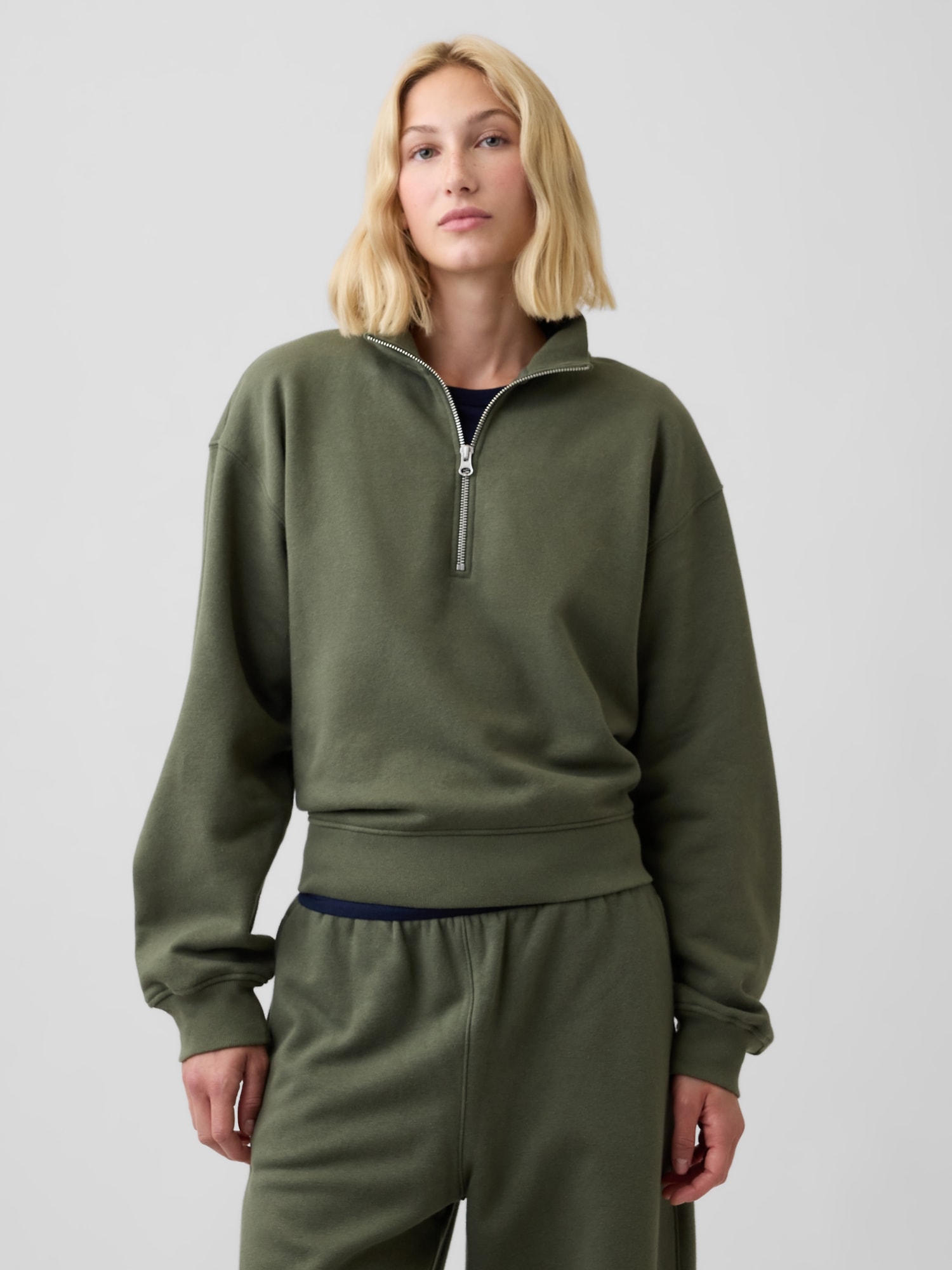 Relaxed Fleece Half-Zip Sweatshirt