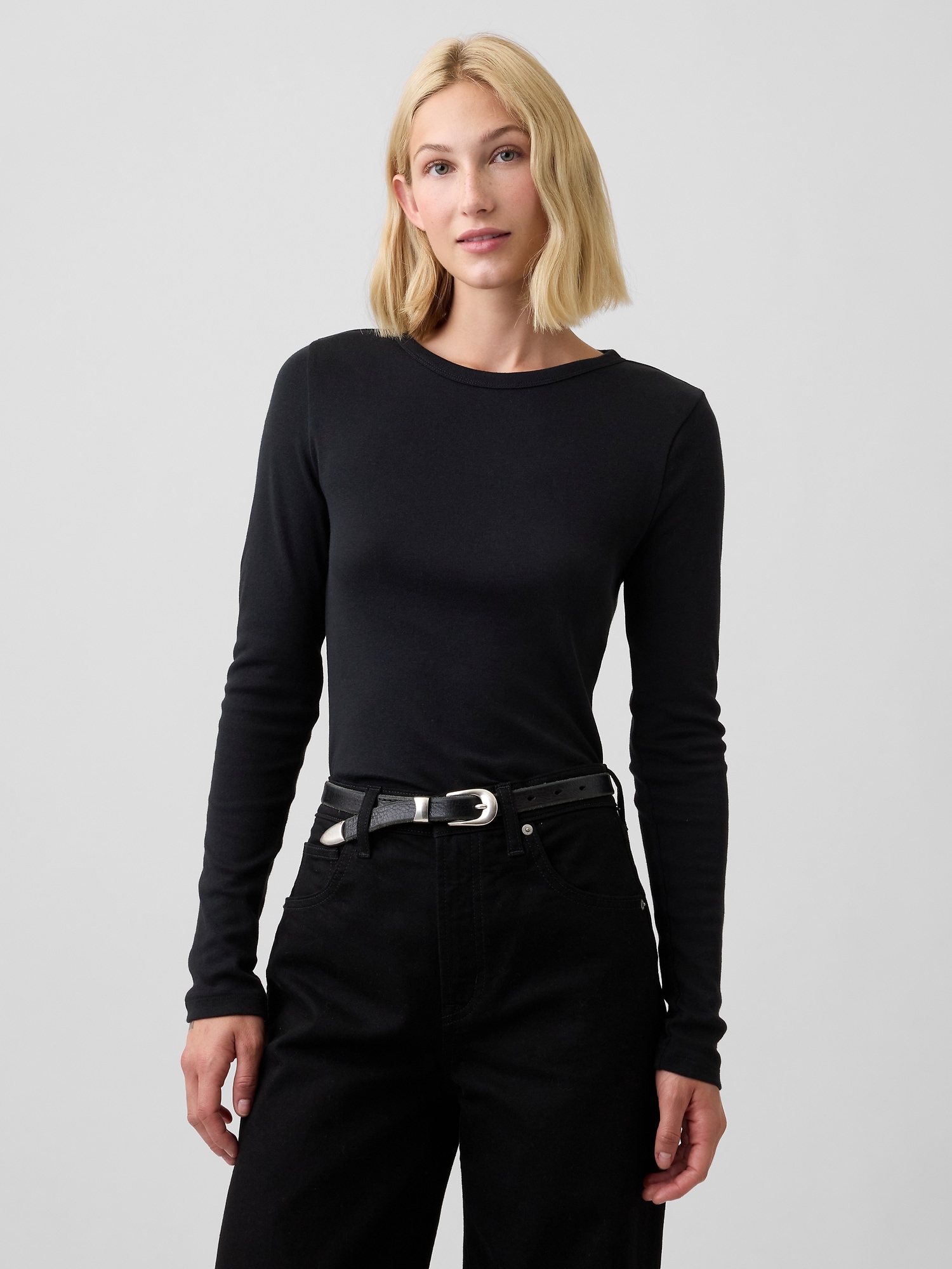 Modern Ribbed Crewneck T-Shirt