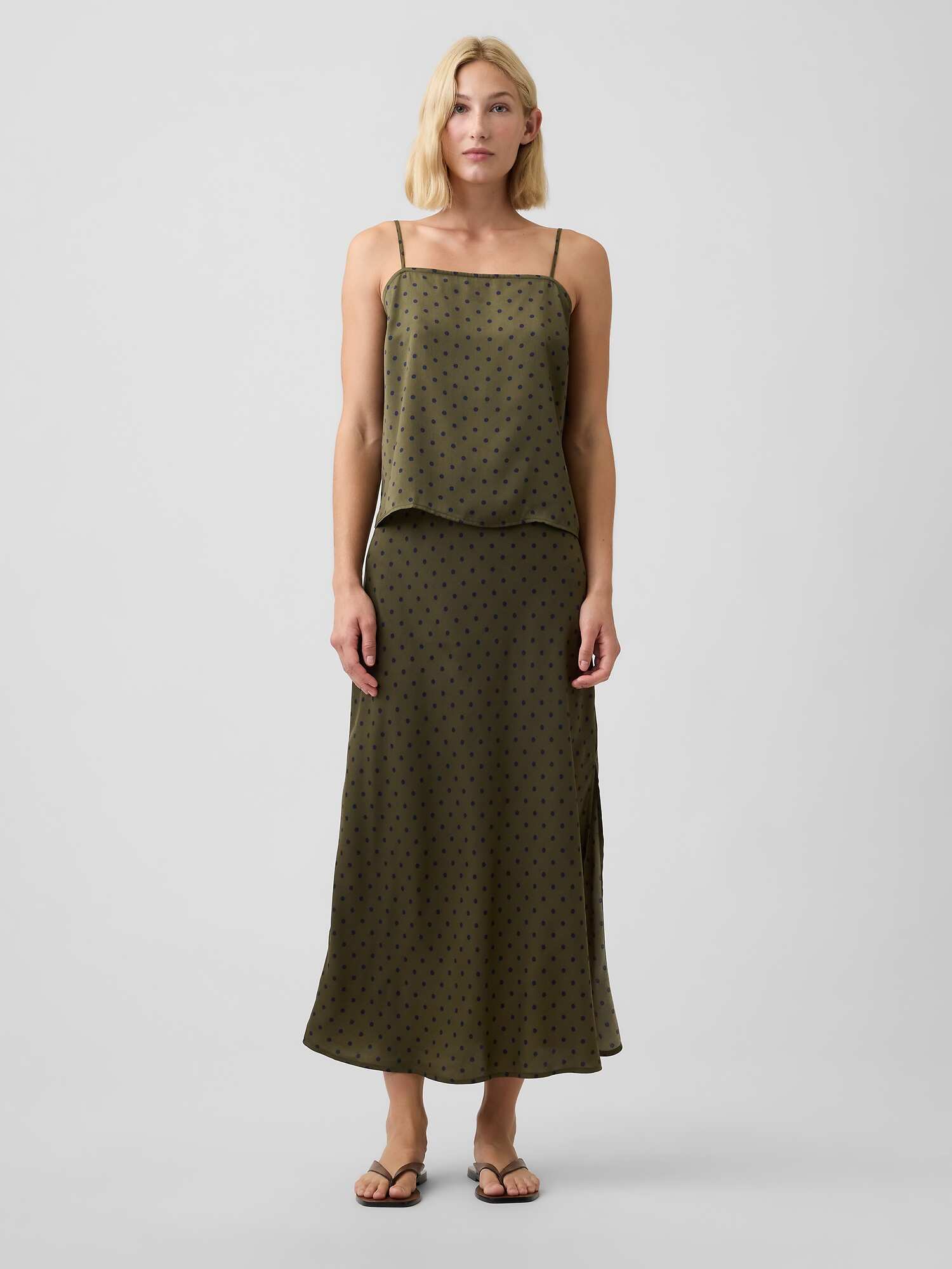 Satin Pull-On Maxi Skirt