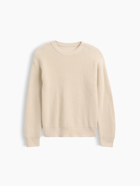 Kids Relaxed Textured Crewneck Sweater