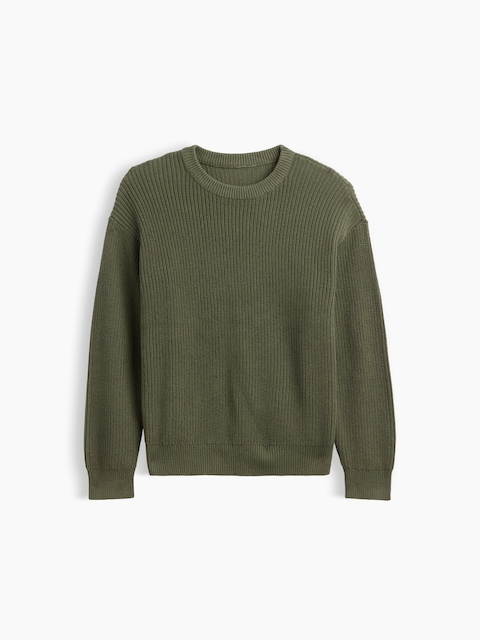 Kids Relaxed Textured Crewneck Sweater