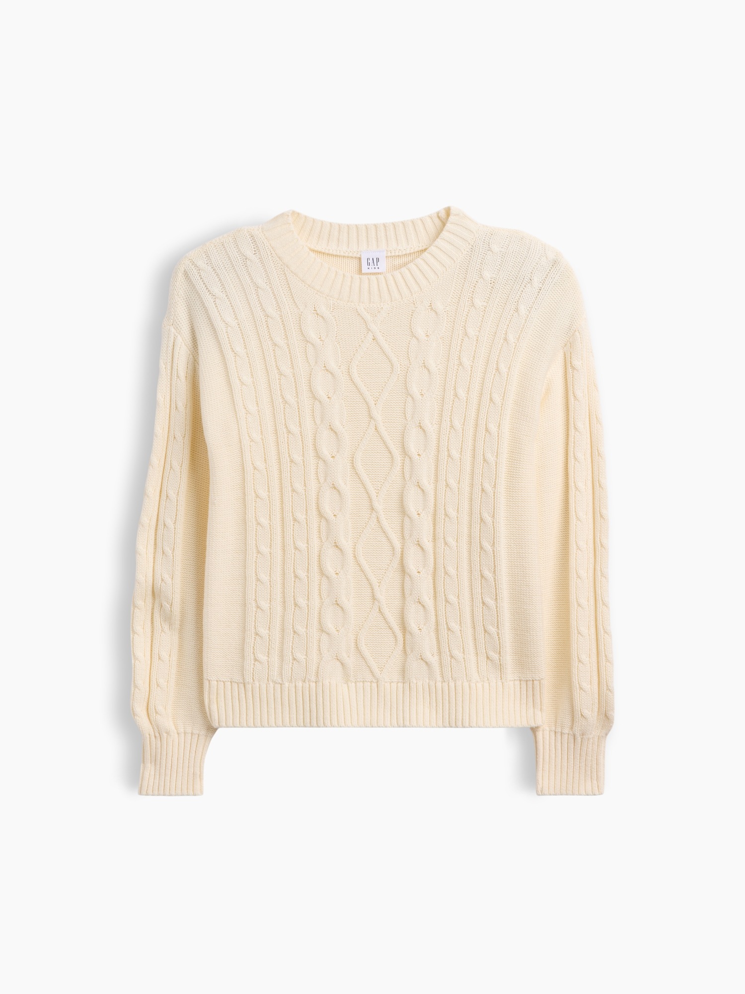 Kids Relaxed Cable-Knit Crewneck Sweater