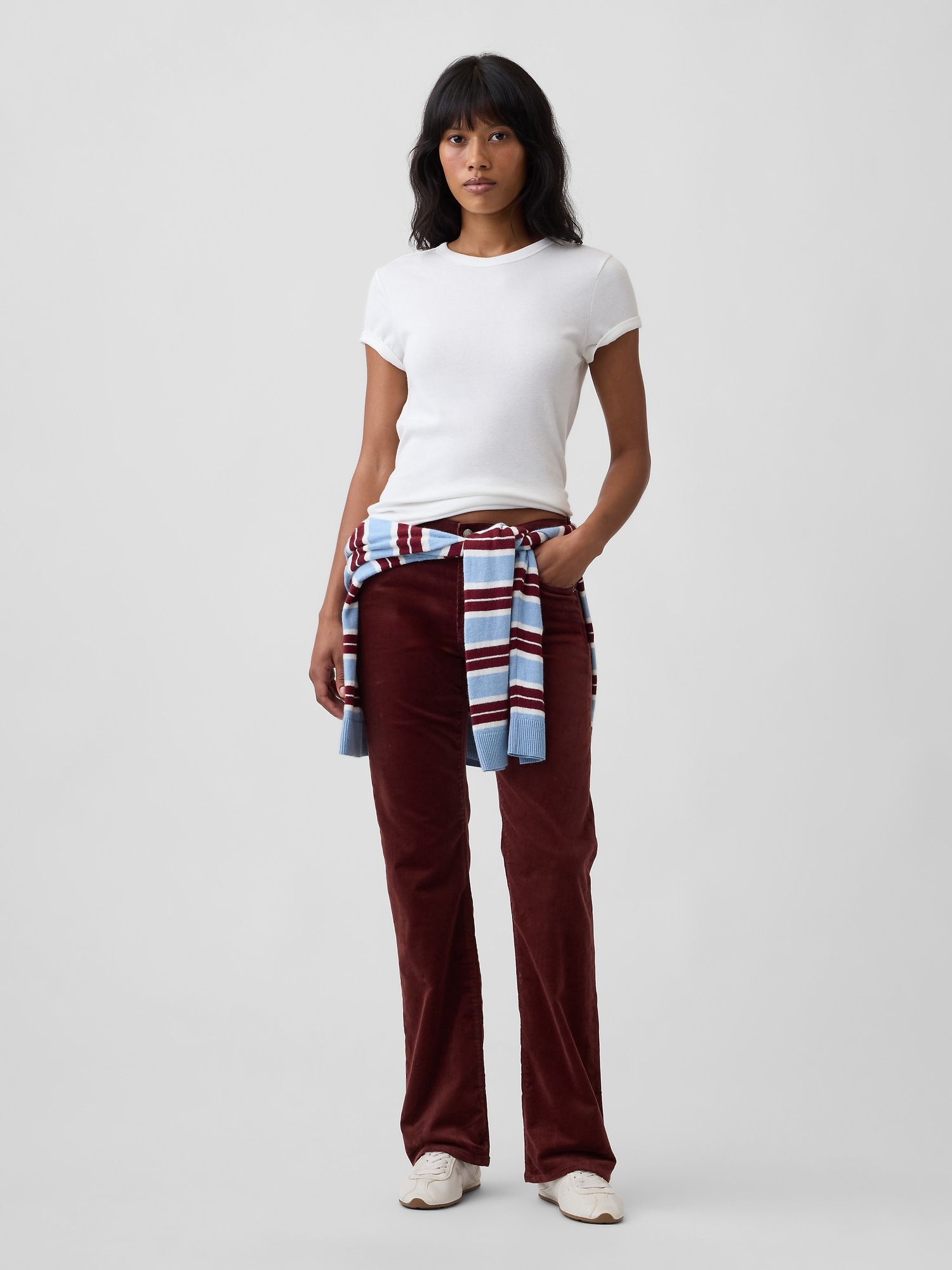 Mid Rise Boot Corduroy Pants