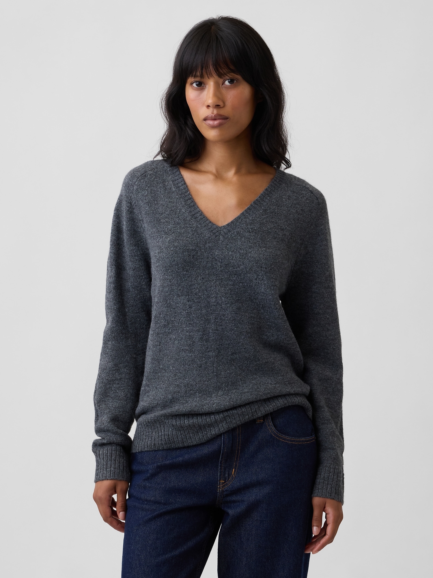 Relaxed Lightweight V-Neck Sweater