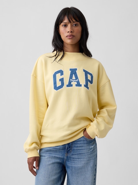 Oversized Gap Logo Mockneck Tunic Sweatshirt