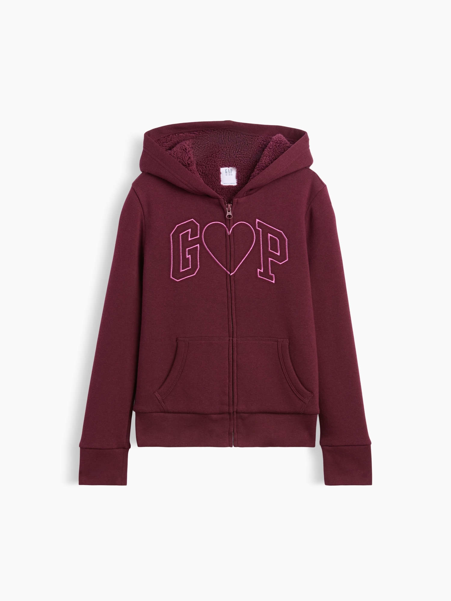 Kids Sherpa-Lined Logo Zip Hoodie