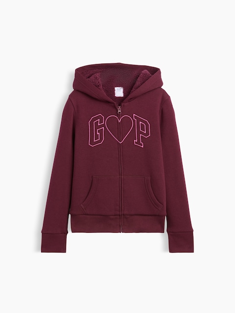 Kids Sherpa-Lined Logo Zip Hoodie
