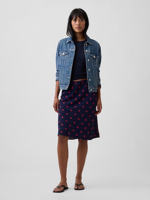 Pull-On Knee-Length Skirt