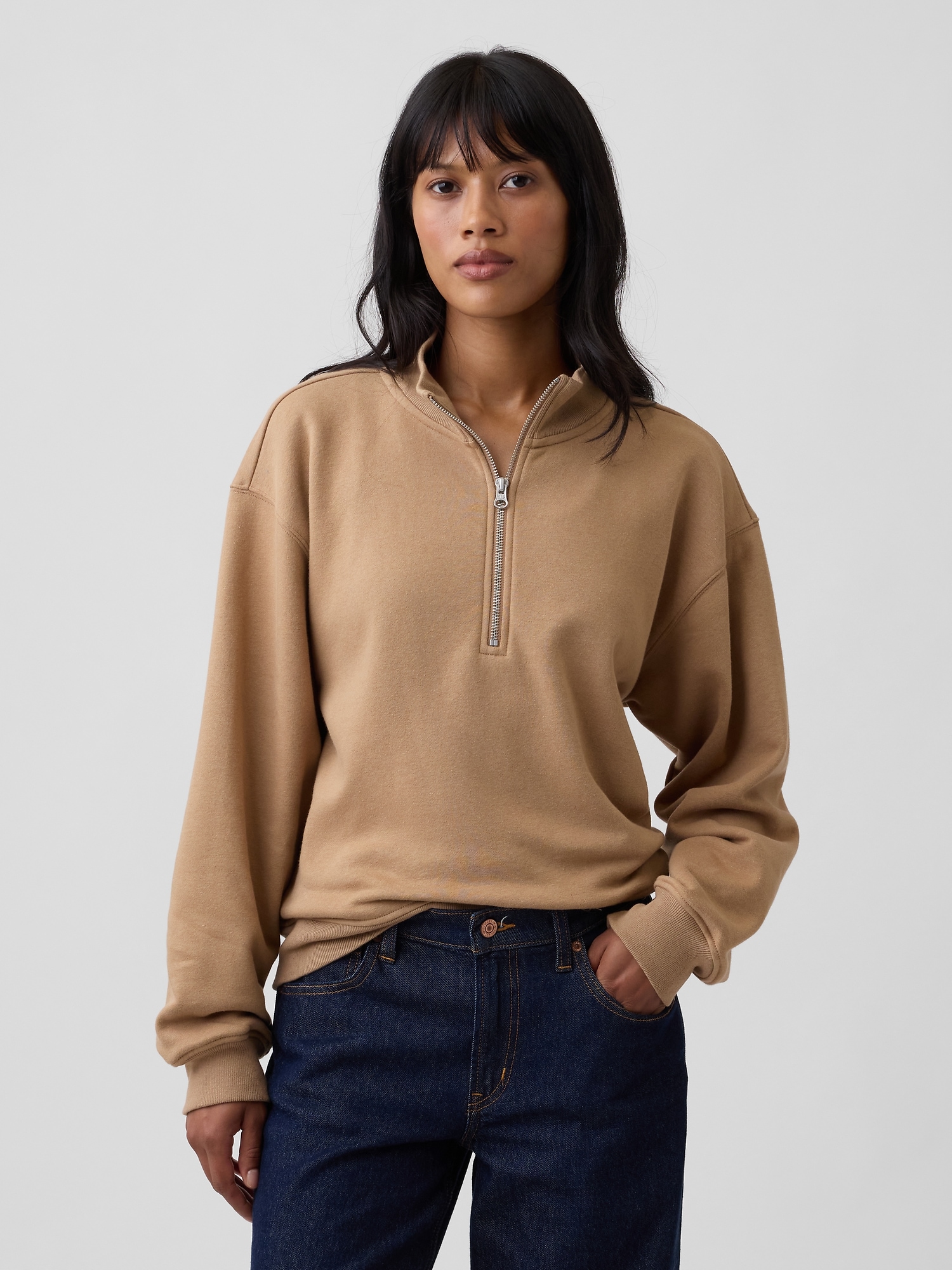 Relaxed Fleece Half-Zip Sweatshirt