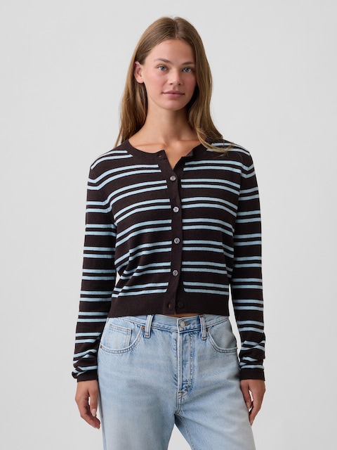 CashSoft Cropped Crewneck Cardigan