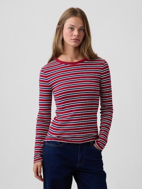 Modern Ribbed Crewneck T-Shirt