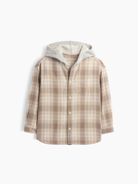 Kids Hooded Flannel Shirt