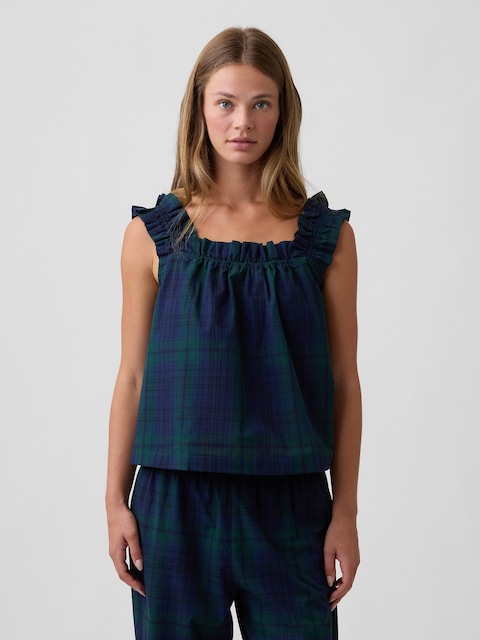Poplin Ruffle PJ Top