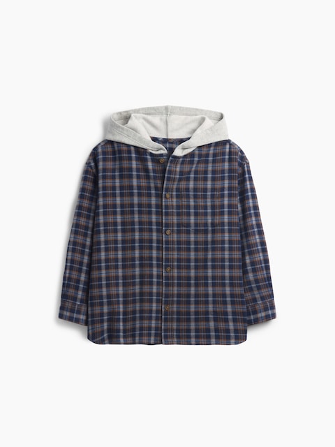 Kids Hooded Flannel Shirt