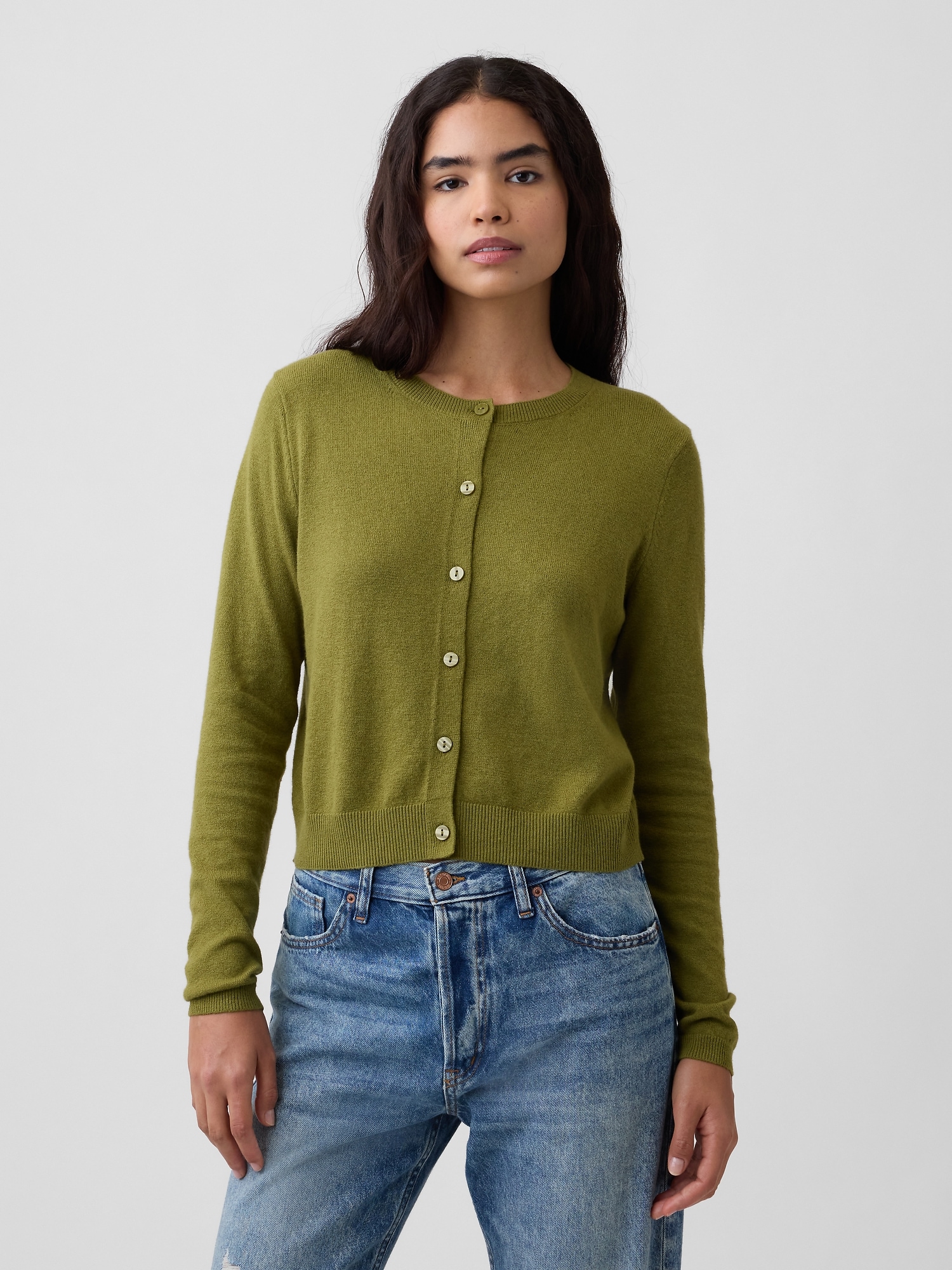 CashSoft Crewneck Cardigan