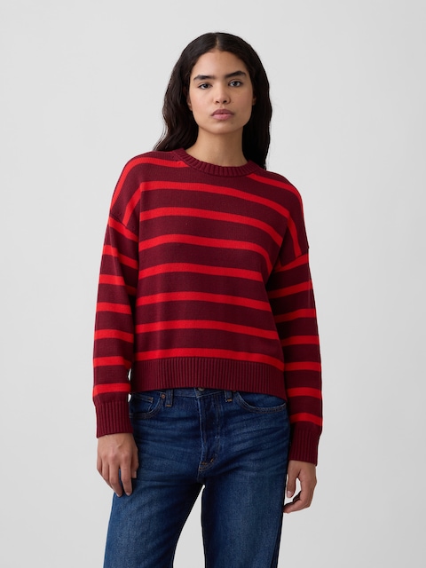 Relaxed Stripe Crewneck Sweater