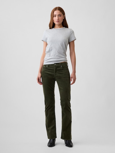 Mid Rise Boot Corduroy Pants