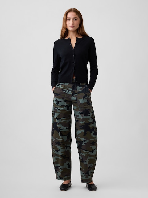 Mid Rise Barrel Khakis
