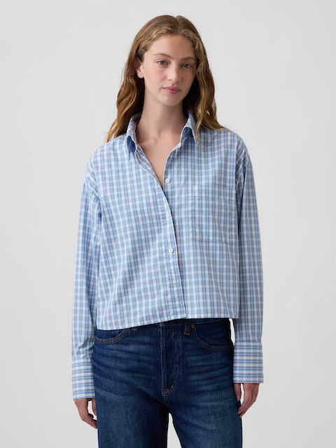 Relaxed Cropped Poplin Shirt