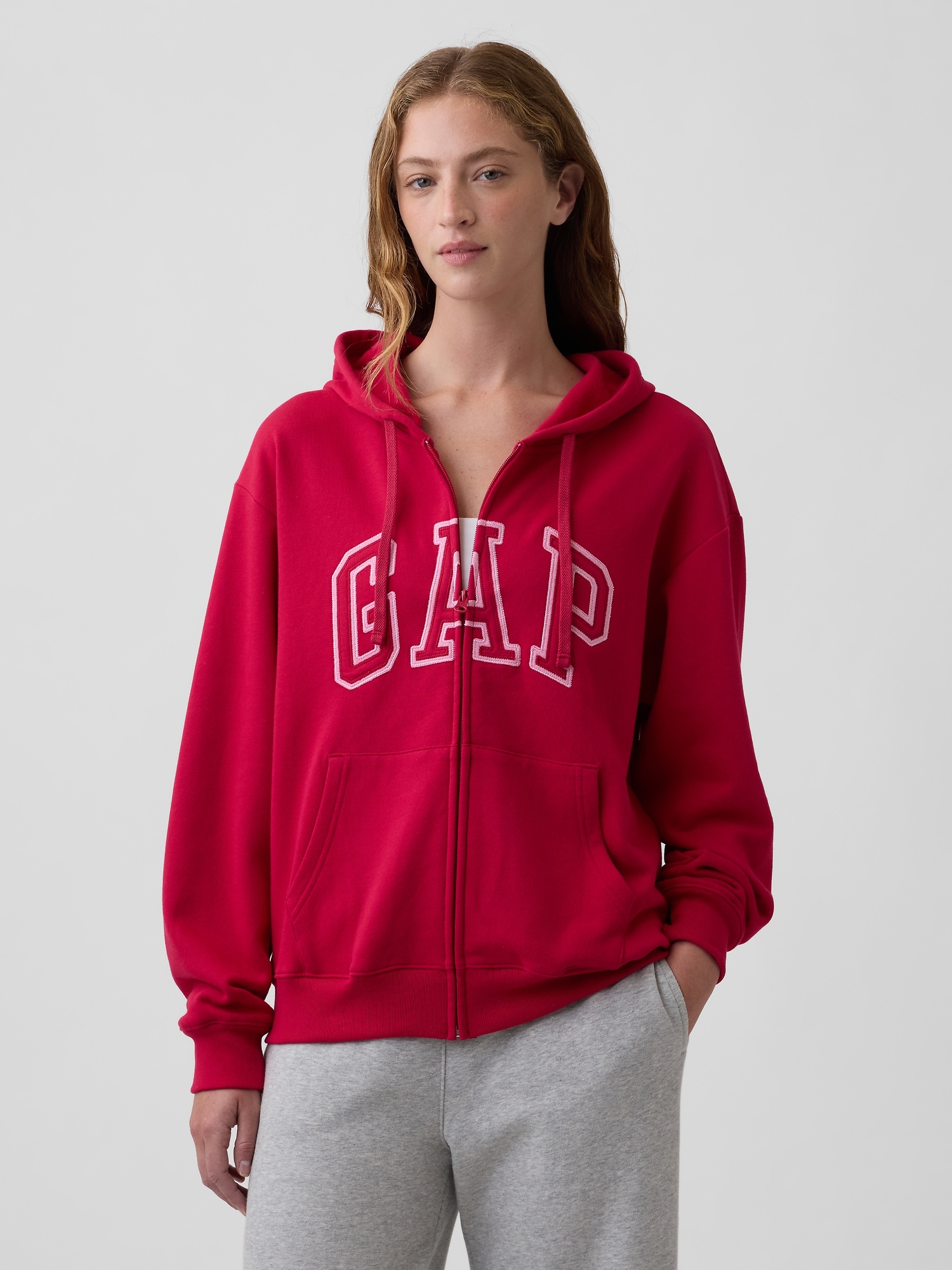 Relaxed Gap Logo Zip Hoodie