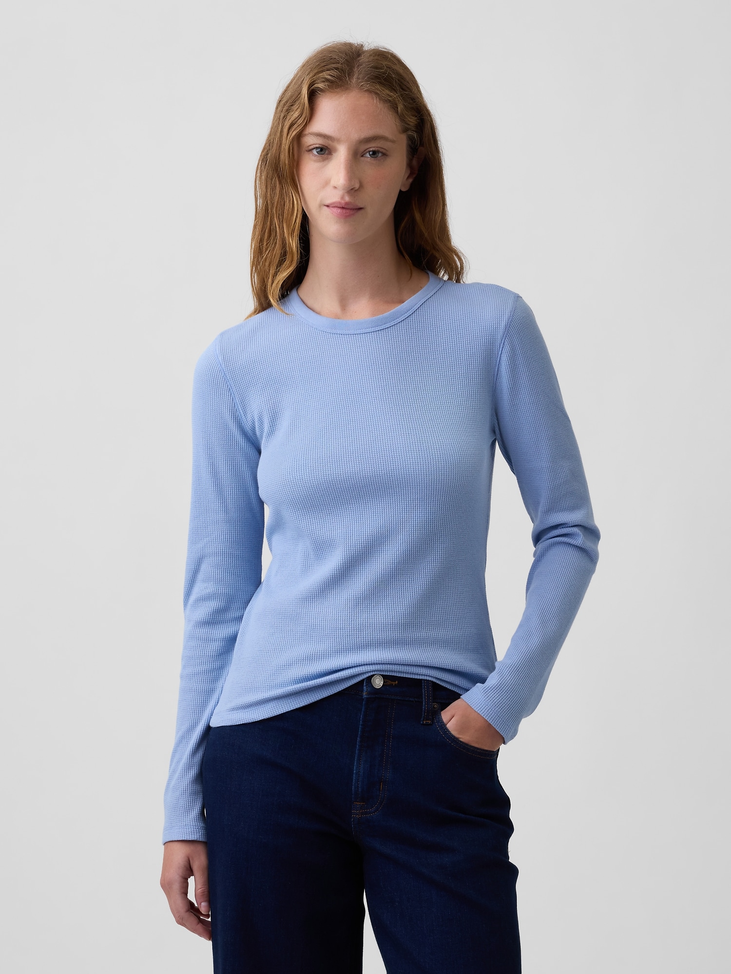 Waffle-Knit Crewneck T-Shirt