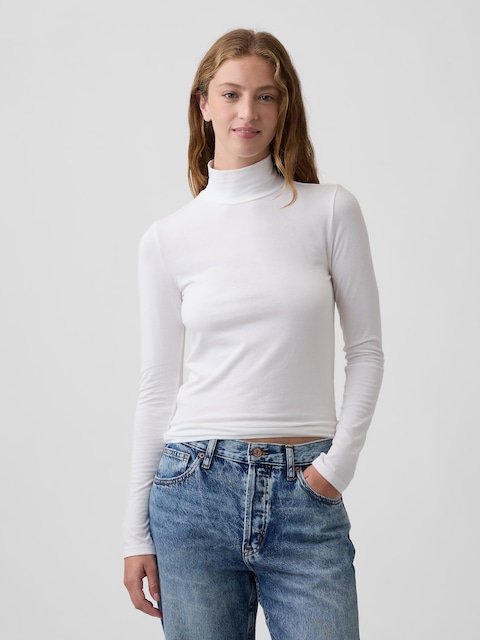 Stretch Jersey Mockneck T-Shirt