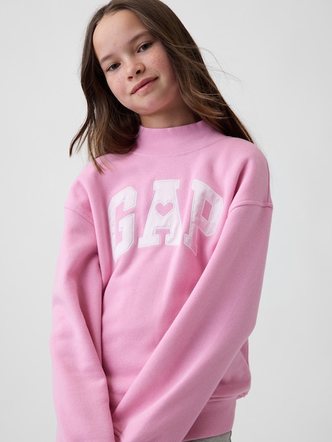 Kids Oversized Mockneck Gap Logo Sweatshirt