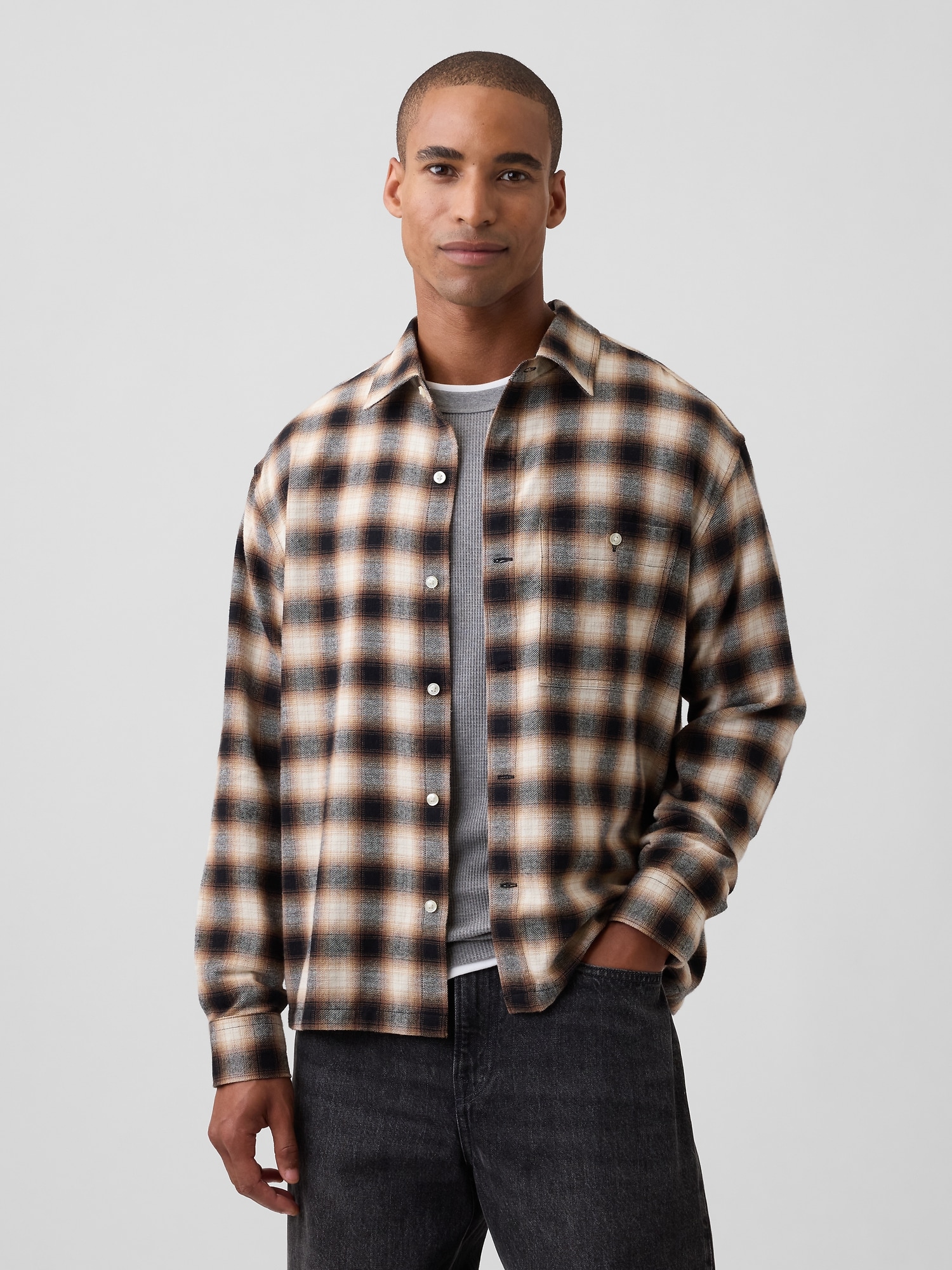 Flannel Shirt in Boxy Fit