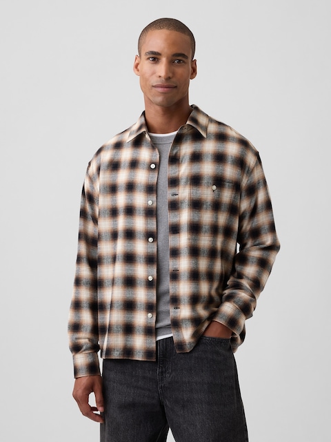 Flannel Shirt in Boxy Fit