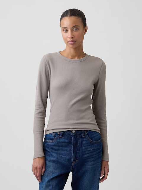 Waffle-Knit Crewneck T-Shirt